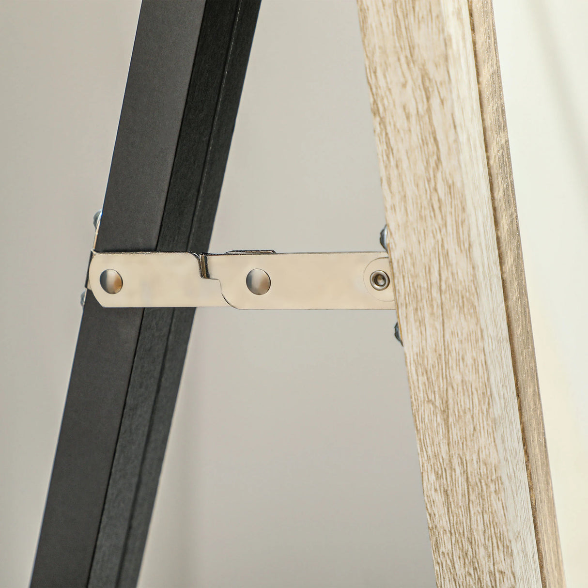 HOMCOM 162.6 cm Two-Tone Full Length Mirror - White/Oak-Tone