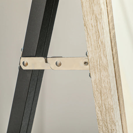 HOMCOM 162.6 cm Two-Tone Full Length Mirror - White/Oak-Tone