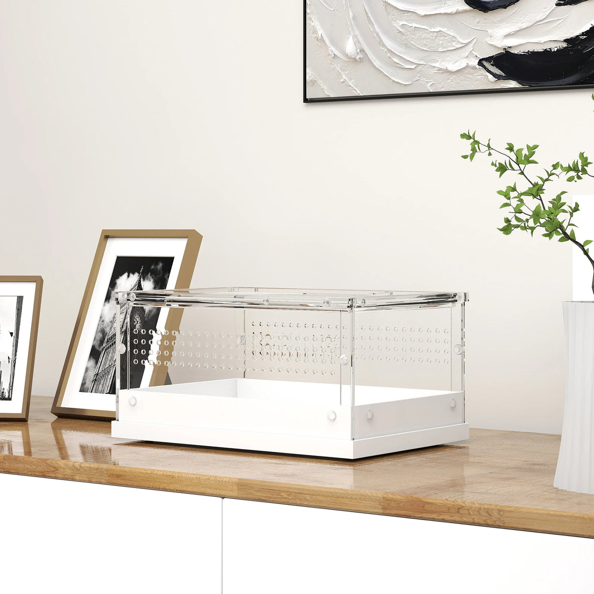 PawHut Acrylic Reptile Terrarium with Top Sliding Door, Vents,  for Snake, Frog, Spider, Gecko, Tarantula, 30 x 20 x 15 cm