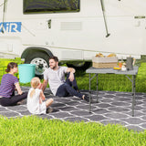 Outsunny 34/74cm Folding Camping Table, with Handle - Grey