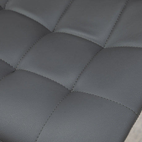 HOMCOM Adjustable Bar Stools Set of 2, Swivel PU Leather Upholstered Barstools with Tufted Seat and Back, Breakfast Bar Chairs for Kitchen Counter, Grey