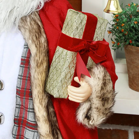HOMCOM 4'6" Animated Santa Claus Figure, with Sound - Red
