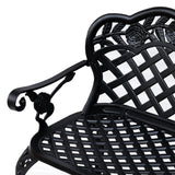 Outsunny Garden Bench, Cast Aluminium, 107Lx58Wx85H cm-Black