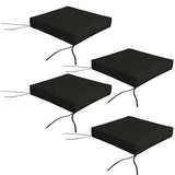 Outsunny 4-Piece Seat Cushions Pillow Replacement, Patio Chair Cushions Set with Ties for Indoor Outdoor, Black