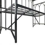 Outsunny Garden Metal Frame Bench W/Arch for Various Climbing Plant, 115Lx50Wx203H cm-Black