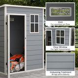 Outsunny 5' x 3' Garden Shed with Floor, Outdoor Storage Shed with Lockable Door, Window and Vent for Garden, Patio, Grey