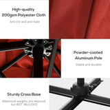 Outsunny 2.5 x 2.5m Patio Offset Parasol Umbrella Cantilever Hanging Aluminium Sun Shade Canopy Shelter 360 Rotation with Crank Handle and Cross Base, Wine Red