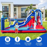 6-In-1 Inflatable Water Park with Climbing Wall Splash Pool (Without Blower)