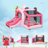 AIYAPLAY Inflatable Bounce House for Kids with Slide, Ball Pit, Basketball Hoop and Blower for Indoor Outdoor Garden, Pink