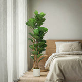 HOMCOM 150cm Artificial Fiddle Leaf Fig Tree - Green
