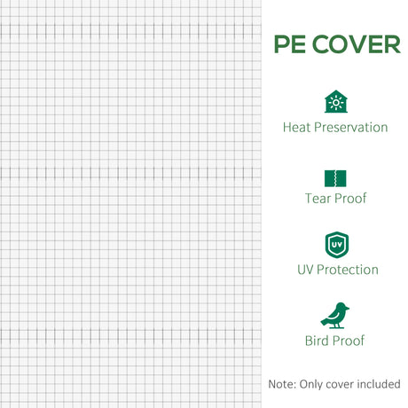 Outsunny 3 x 2 x 2m Polytunnel Greenhouse Replacement Cover ONLY Winter Garden Plant PE Cover for Tunnel Walk-in Greenhouse with Roll-up Windows Door Outdoor, White