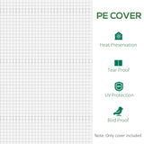 Outsunny 3 x 2 x 2m Polytunnel Greenhouse Replacement Cover ONLY Winter Garden Plant PE Cover for Tunnel Walk-in Greenhouse with Roll-up Windows Door Outdoor, White