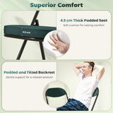 HOMCOM Set of Four Folding Corduroy Seat Chairs - Teal