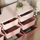 HOMCOM Kids Storage Unit, with Nine Drawers - Pink