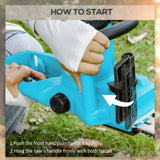 DURHAND 2000W Powerful Electric Chainsaw, 16" Aluminium Blade Portable Corded Chain Saw, 7250rpm Chain Saw for Garden Tree Pruning, 13m/s Chain Speed Auto Chain Lubrication to Cut Wood, Blue