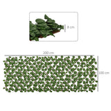 Outsunny Set of 2 Expandable Artificial Trellis Hedges  Realistic Leaf Privacy Screen, 2 x 1 m