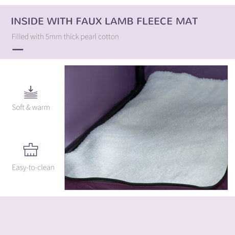 PawHut 60cm Pet Carrier, with Cushion, for Miniature Dogs - Purple