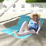 Outsunny Set of Two Metal Frame Beach Chairs, with Reclining Backs - Blue