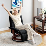 HOMCOM Reclining Swivel Chair, with Footrest - Black