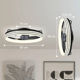 HOMCOM Ceiling Fans with Lights and Remote & App Control, 50cm LED Ceiling Fan Light with 3 Colour Temperatures, 6 Speed, Black