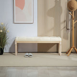 HOMCOM Vintage Wooden Bed End Bench - Cream White