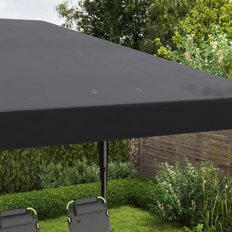 Outsunny Pop Up Gazebo 3 x 6m, Foldable Canopy Tent, Height Adjustable Wedding Awning Canopy w/ Carrying Bag, Black