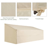 Outsunny 600D Oxford Cloth Garden Furniture Cover Waterproof, 3 Seater Sofa Protector for Patio, Outdoor, Beige, 218 x 111 x 63-101 cm