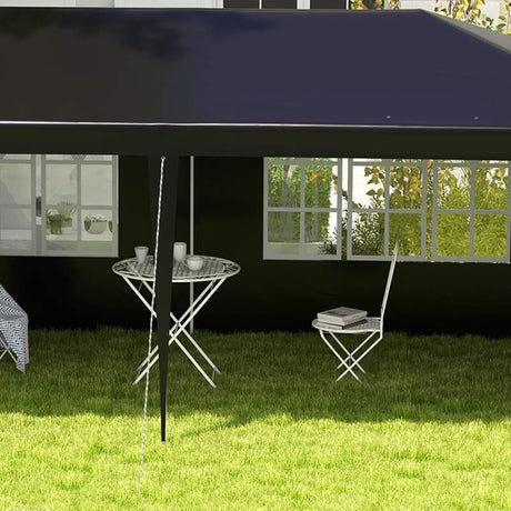 Outsunny 6 x 3 m Party Tent Gazebo Marquee Outdoor Patio Canopy Shelter with Windows and Side Panels Black