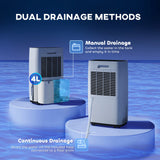 HOMCOM 20L/Day Portable Dehumidifier for Home, with LED Screen, Sleep Mode, 24H Timer, 4L Water Tank, Electric Air Dehumidifier for Damp Laundry Bedroom Basement