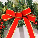 HOMCOM 60cm Pre-Lit Artificial Christmas Door Wreath Holly LED Decor Pine Cones Hanging Glittered Festival Indoor Outdoor Decoration