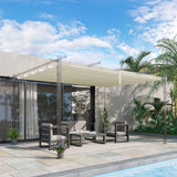 Outsunny Retractable Pergola Cover, 3.5 x 2.6 m Replacement Canopy Fabric for 4 x 3 m Frame, Roof Top Only, Cream White