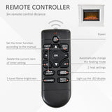 HOMCOM Electric Fireplace Suite with Remote Control, 1kW/2kW Freestanding Fireplace Heater with LED Flame Effect, Overheat Protection, 7-day Programmable Timer