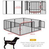 PawHut 60cm 8 Panels Heavy Duty Dog Pen, Pet Playpen for Indoors, Outdoors, Small Dogs