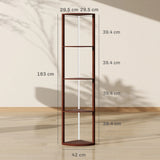 HOMCOM RGB LED Floor Lamp with Shelves, 5-Tier Dimmable Standing Lamp with Adjustable Brightness and Remote Control, Modern Corner Display Shelf Unit for Living Room Bedroom Office, Brown