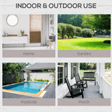 Outsunny Rattan Garden Armchair 10cm Cushion Outdoor Single Chair with Steel Frame, Grey