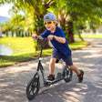 HOMCOM Kids Scooter Kick Scooter, with 12" EVA Tyres, Rear Brake, Big Wheels Scooter for 5-12 Years , Black