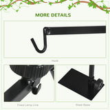 PawHut Adjustable Height and Length Reptile Lamp Stand Holder with Hook Hanging, Base - Black
