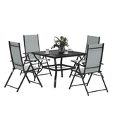 Outsunny Five-Piece Steel Frame Patio Set - Grey/Black