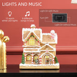 HOMCOM Gingerbread House Light & Music Christmas Decoration