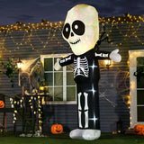 HOMCOM 3m Halloween Inflatable Skeleton Ghost Decoration, LED Lighted for Home Indoor Outdoor Garden Lawn Decoration Party Prop