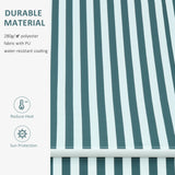 Outsunny 3 x 2.5m Patio Awning, Anti-UV and Waterproof Sun Shade Canopy with Chain Drive and Hand Crank, Green/White Stripes
