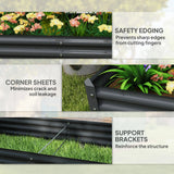 Outsunny 180 x 90cm Galvanised Steel Open Planter - 84H-211V00CG