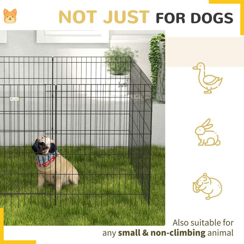 PawHut 8 Panel DIY Dog Pen with Door, for Dogs, Small Animals, Indoor/Outdoor Use, 91cm High