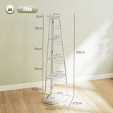 HOMCOM Five-Tier Corner Shelf - White