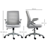 Vinsetto 44-53.5cm Adjustable Height Work Chair, with Mesh Back - Grey