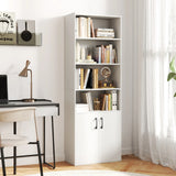6-tier Modern Style Bookcase with Adjustable Shelves-White