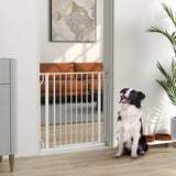 PawHut Extra Wide Dog Safety Gate, with Door Pressure, for Doorways, Hallways, Staircases - White