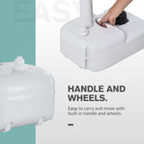 Outsunny 17L Camping Portable Handwash Sink w/ Towel Holder & Soap Dispenser Rolling Wheels Outdoor Drainage Equipment
