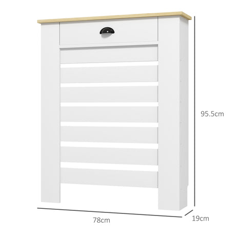 HOMCOM 95.5H x 78Wcm Radiator Cover, with Drawer - White