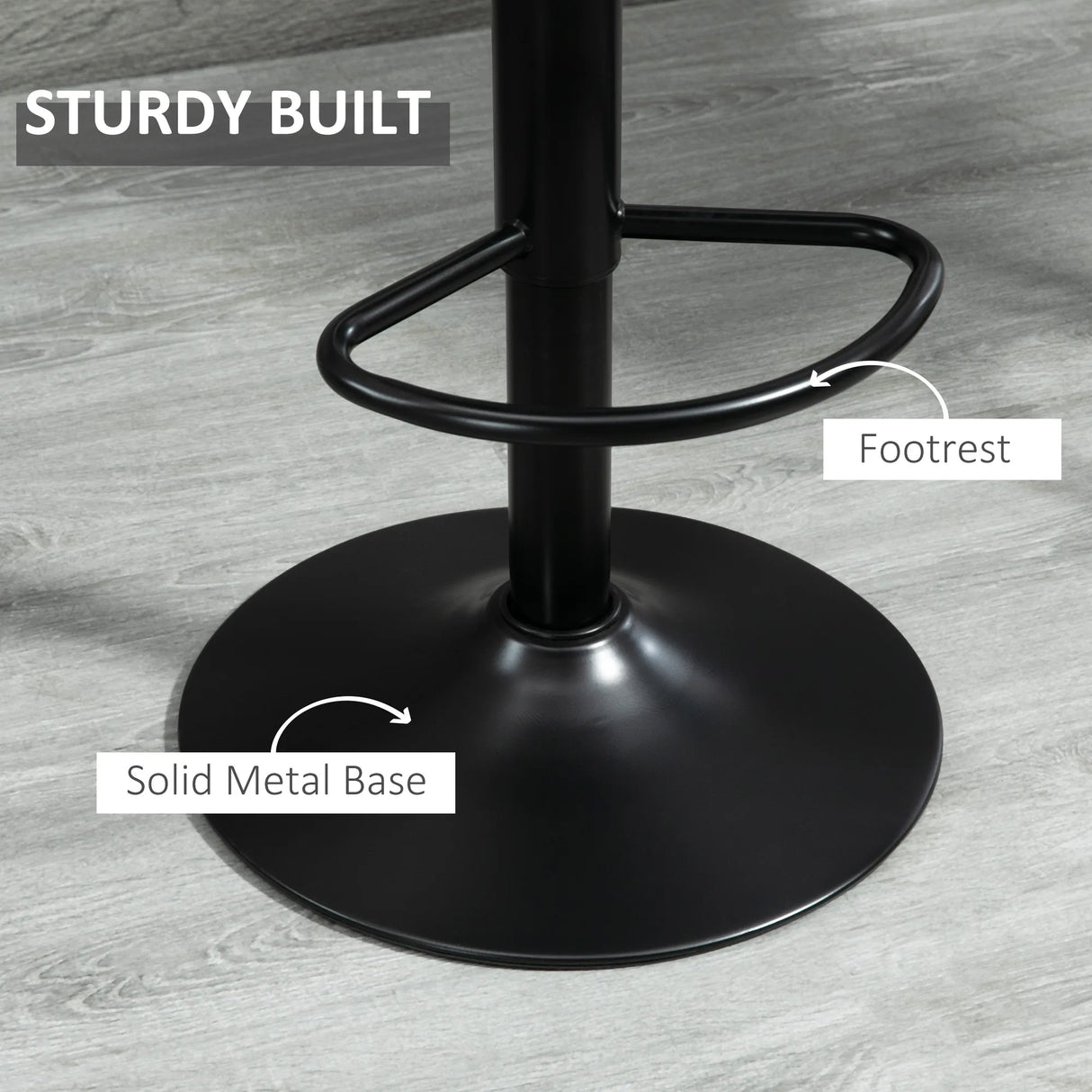 HOMCOM Modern Bar Stools Set of 2, Height Adjustable Swivel Bar Chairs with Backrest, Gas Lift and Footrest, Microfibre Barstools for Breakfast Counter, Kitchen Island, Grey